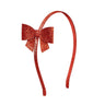 Sweet Wink Red Glitter Christmas Bow Headband - Estilo Boutique