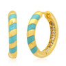 Tai Jewelry Gold Huggies with Enamel Accent - Estilo Boutique