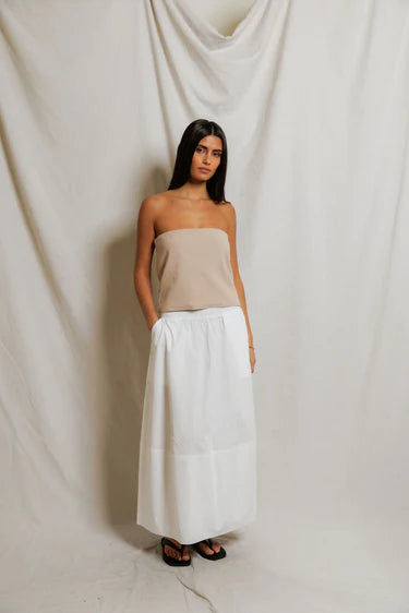 Perfect White Tee Talula Top in Driftwood
