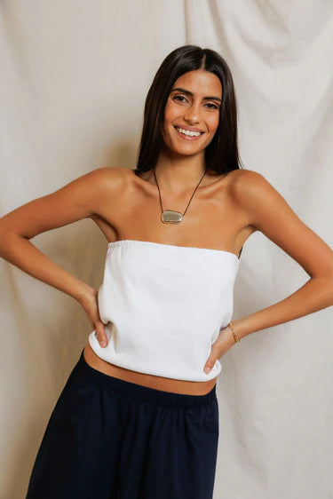 Perfect White Tee Talula Rib Tube Top in White