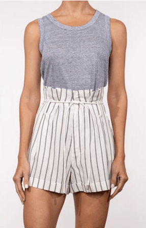 The Femm Audrey Short in Black/White Stripe - Estilo Boutique