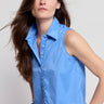 The Shirt The Boxy Cropped Sleeveless Shirt in French Blue
