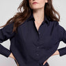 The Shirt The Long Sleeve Boxy Crop in Navy