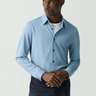 Theory Sylvain Structure Knit Shirt in Rainstorm - Estilo Boutique