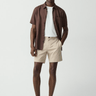 Theory Zaine Short in Stretch Cotton in Earl Grey