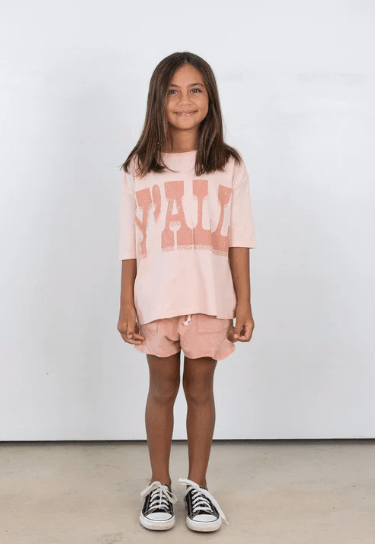 Tiny Whales Y'All Tee in Faded Pink - Estilo Boutique