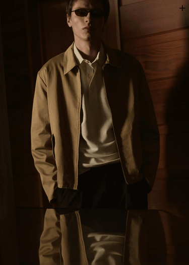 Vince Brushed Cotton Twill Field Jacket in Carmelo