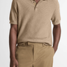 Vince Geo - Jacquard Wool - Blend Blend Polo Sweater in Teton/River Sand