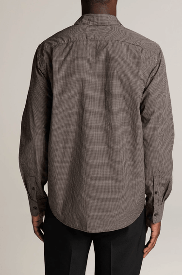 Vince McDermott Plaid Cotton Button-Front Shirt in Arabica/Headline Grey
