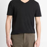 Vince Pima Cotton V - Neck T-Shirt in Black - Estilo Boutique
