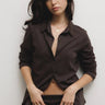 Vir Vita Eloise Pointelle Cardigan in Espresso