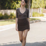 Vir Vita Ines Linen Mini Skirt in Chestnut