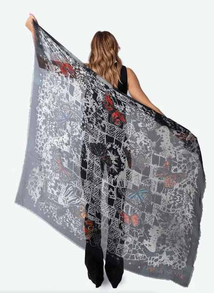 Zadig Voltaire Kerry Lace Scarf in Ink Estilo Boutique