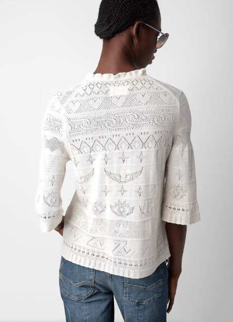 Zadig & Voltaire Taho Sweater in Ecru - Estilo Boutique