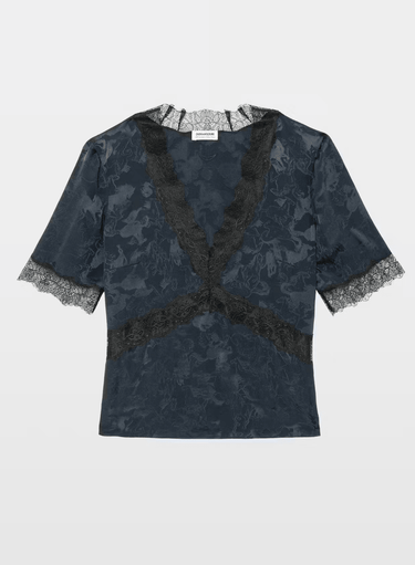 Zadig & Voltaire Tedoxa Silk Top in Encre