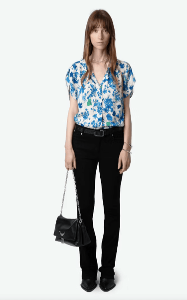 Zadig & Voltaire Tiffany Top in Crepe Garden Flower - Estilo Boutique