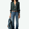 Zadig & Voltaire Tinous Satin Shirt in Peaks - Estilo Boutique