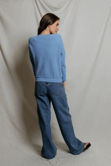 Perfect White Tee Ziggy Sweatshirt in Pacific Blue
