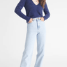 525 America Eyelash Johnny Collar Pullover in Indigo - Estilo Boutique