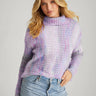 525 America Lizzie Space Dye Rib Turtleneck in Purple Rose Multi - Estilo Boutique