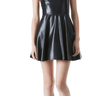 Alice and Olivia Rome Vegan Leather Mini Dress in Black - Estilo Boutique