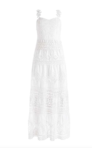 Alice + Olivia Alora Linen-Blend Midi Dress, 6 / White Alice + Olivia Alora Linen-Blend Midi Dress, 6 / White