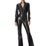 Alice + Olivia Evita Vegan Leather Jumpsuit in Black - Estilo Boutique