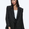 Alice + Olivia Shan Tweed hair Trim Blazer in Black/Gold - Estilo Boutique