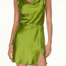 Amanda Uprichard Ellison Silk Mini Dress in Aloe - Estilo Boutique