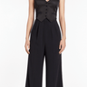 Amanda Uprichard Isadore Jumpsuit with Satin in Black - Estilo Boutique