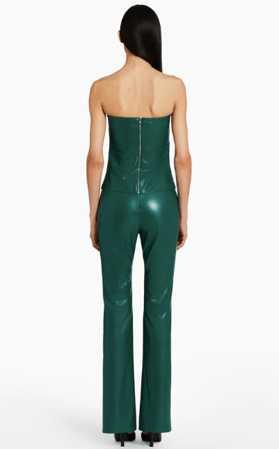 Amanda Uprichard Tavira Pants in Faux Leather in Green - Estilo Boutique