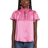 Amanda Uprichard Vittoria SS Silk Top in Pompei Pink - Estilo Boutique
