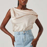 ASTR Ceres Satin Off Shoulder Top in Champagne - Estilo Boutique