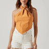 ASTR Kerensa Asymmetrical Halter Top in Orange - Estilo Boutique