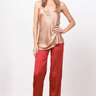 Avenue Montaigne Flavia Satin Pant in Red - Estilo Boutique