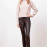 Avenue Montaigne Max Pleather Pant in Brown - Estilo Boutique