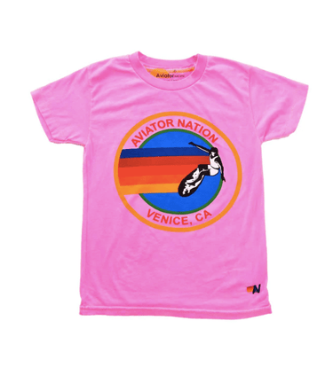 Aviator Nation Kids Aviator Nation Tee in Neon Pink - Estilo Boutique
