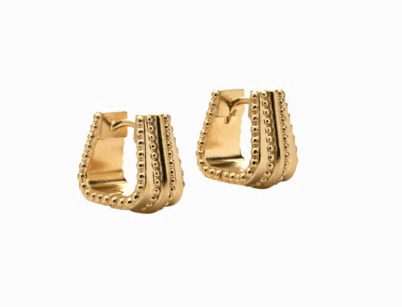 Awe Inspired Milgrain Huggie Earrings in 14k Yellow Gold Vermeil - Estilo Boutique