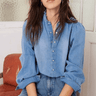 ba&sh Axelle Shirt in Light Suede Blue - Estilo Boutique