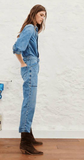 ba&sh Frida Jumpsuit in Light Suede Blue - Estilo Boutique