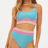 Beach Riot Heidi Bottom in Aquamarine Colorblock Shine - Estilo Boutique