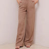 Bella Dahl Harper Linen High Waist Pants in Mocha Chocolate - Estilo Boutique