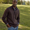 Billy Reid Quilted Half Zip in Chocolate - Estilo Boutique