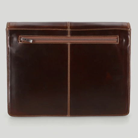 Buckle & Seam Satchel Cara in Brown Leather - Estilo Boutique