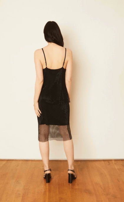 Caballero Emilia Beaded Mesh Skirt in Black - Estilo Boutique