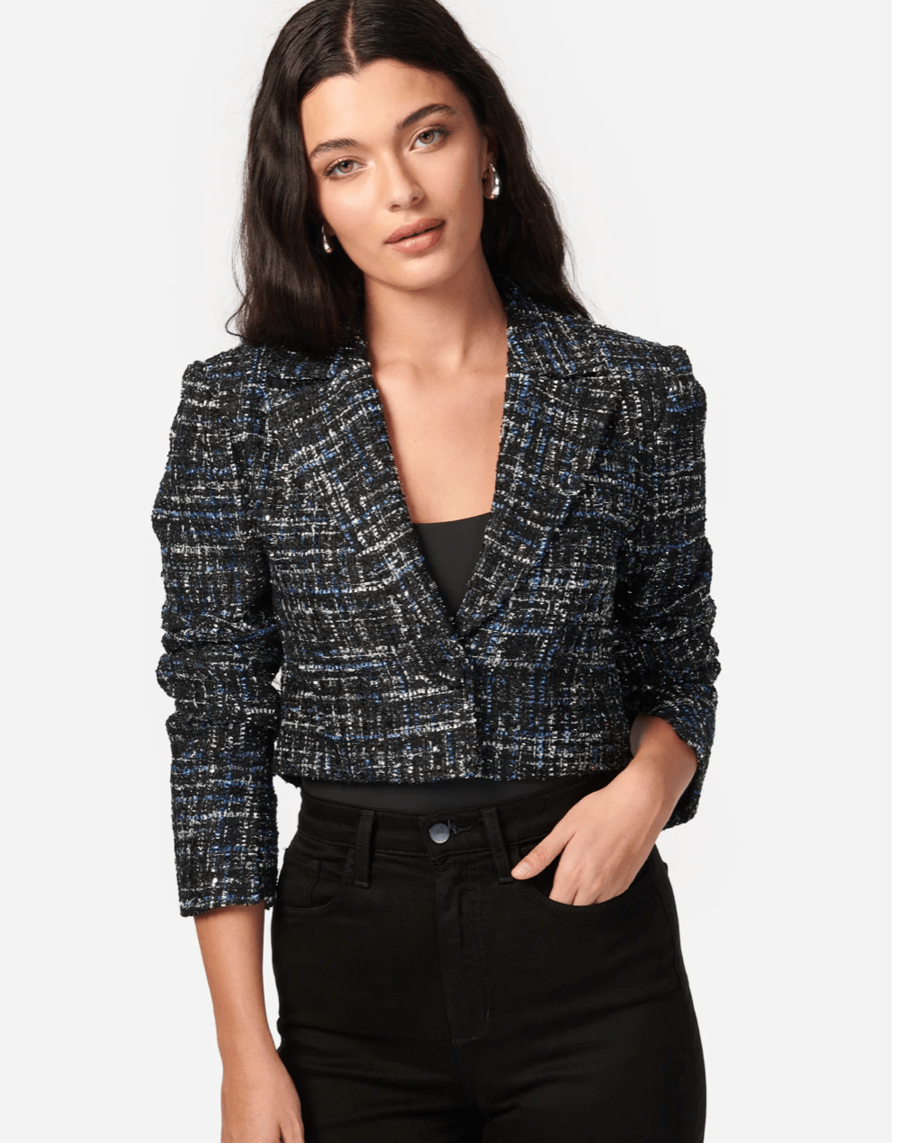 Cami NYC Ash Tweed Jacket in Navy Tweed - Estilo Boutique
