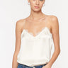 Cami Racer Charmeuse Cami in White - Estilo Boutique