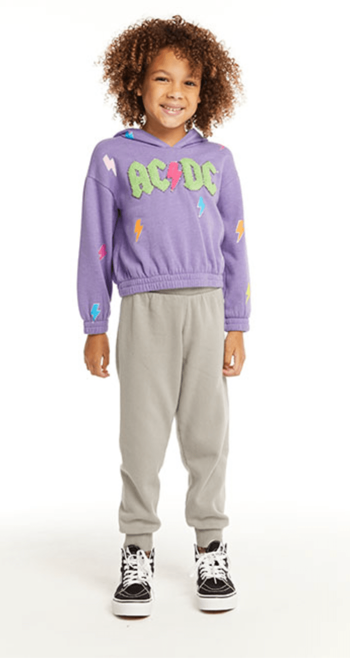 Chaser ACDC Neon Bolts Sweater in Veronica Purple - Estilo Boutique