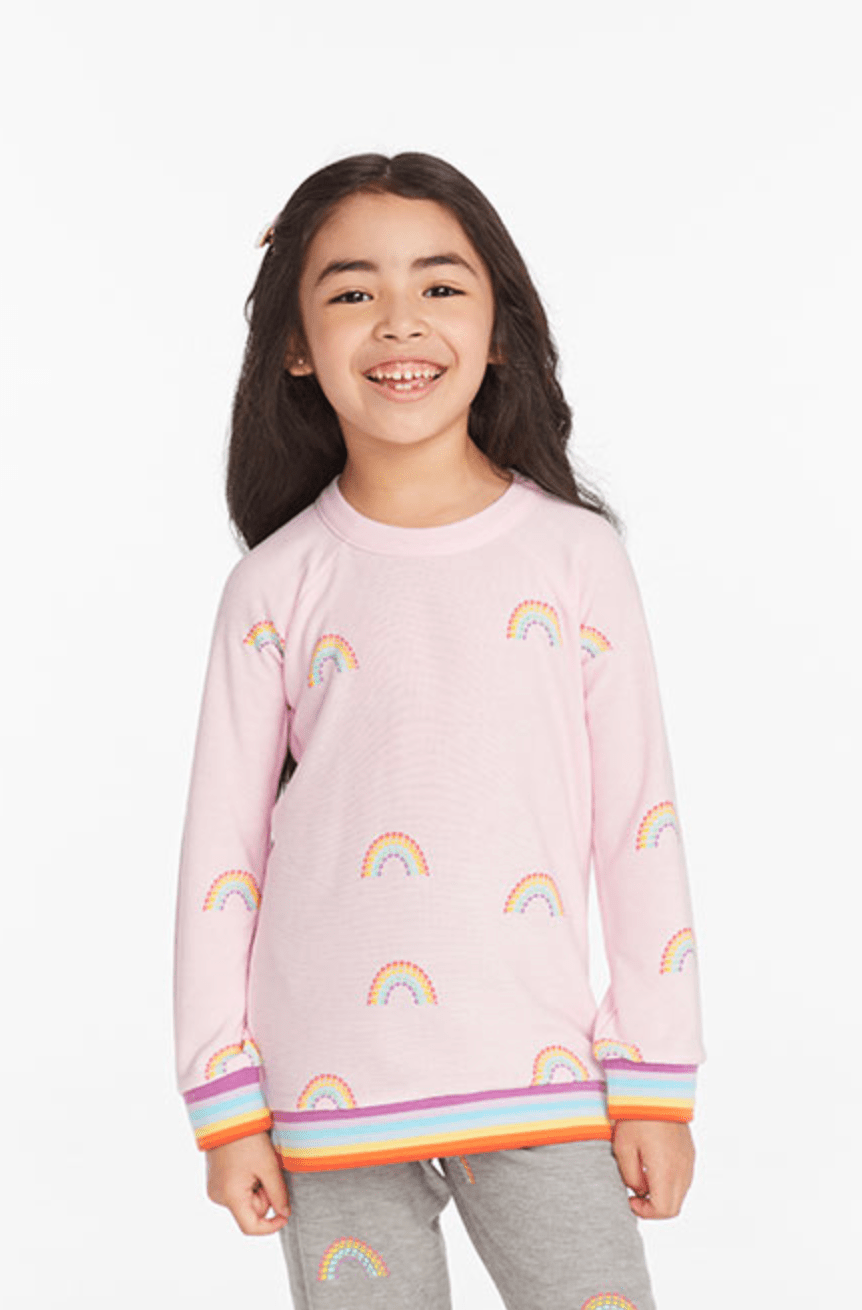 Chaser All Over Rainbows Sweatshirt in Pirouette - Estilo Boutique