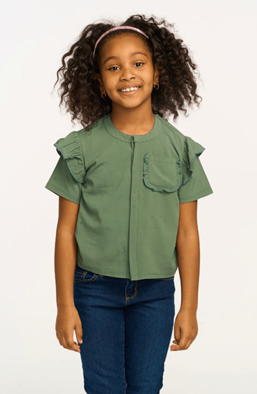 Chaser Anise Ruffle Top in Dark Forest - Estilo Boutique